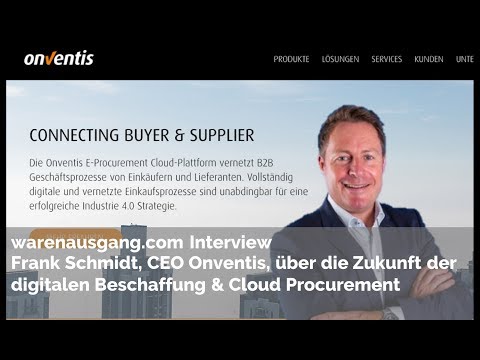 Onventis CEO Frank Schmidt im warenausgang.com Interview